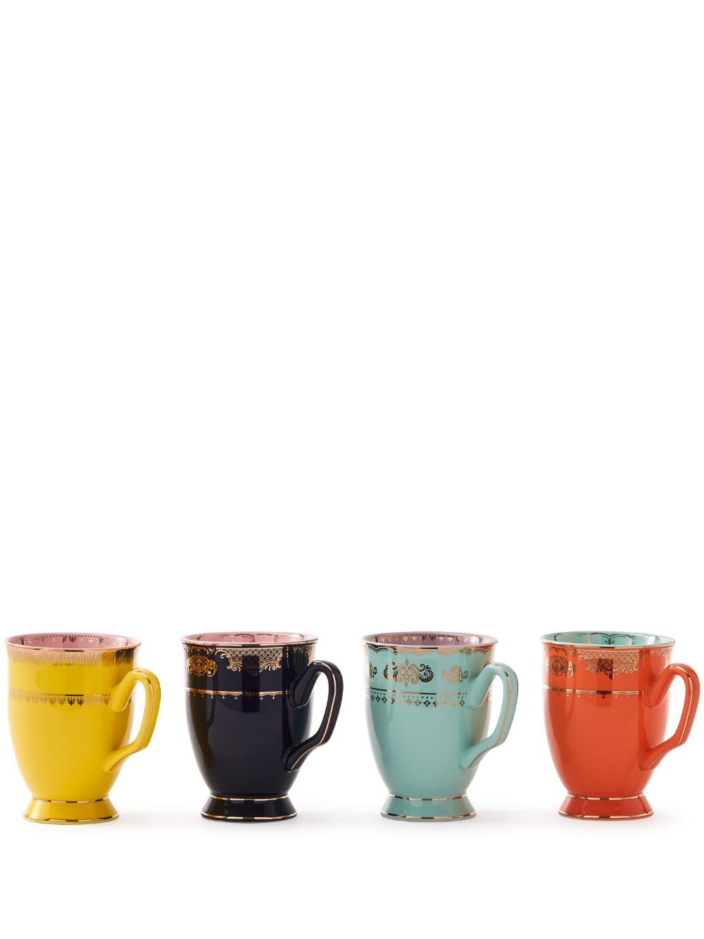 POLSPOTTEN Grandpa porcelain mugs (set of four) - Black von POLSPOTTEN