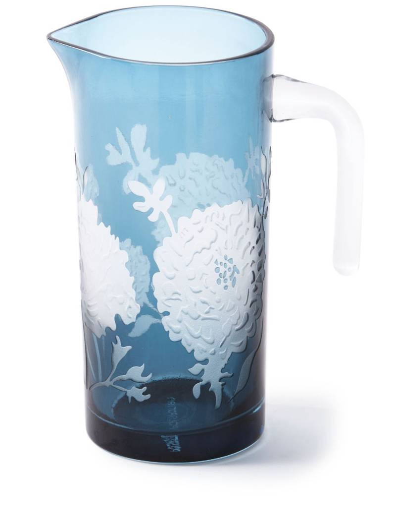 POLSPOTTEN Peony glass pitcher (1L) - Blue von POLSPOTTEN