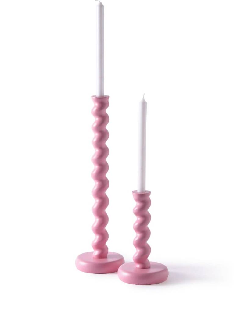 POLSPOTTEN XL Twister matte-finish candle holder - Pink von POLSPOTTEN