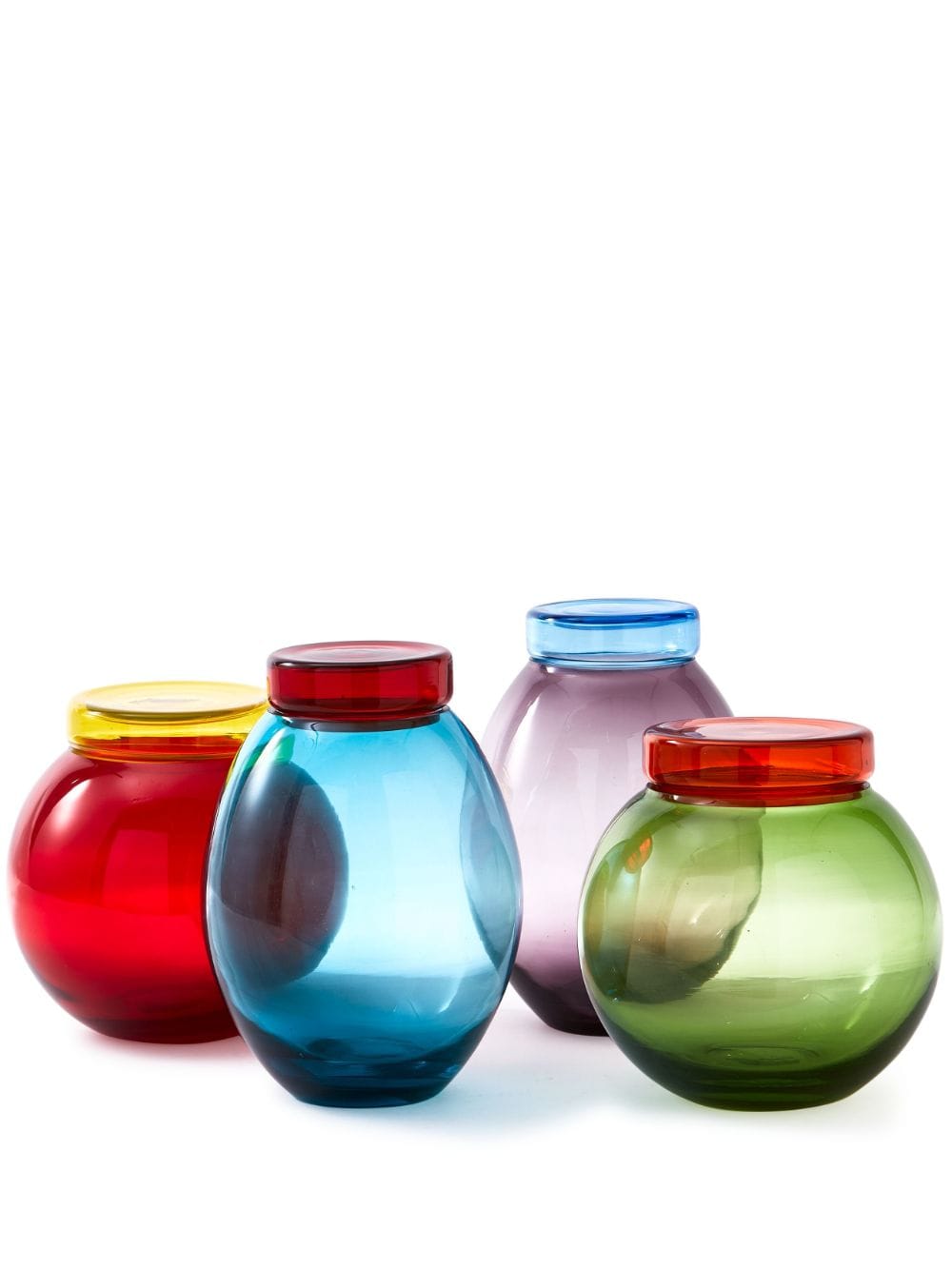 POLSPOTTEN colour-block glass jars (set of four) - Blue von POLSPOTTEN