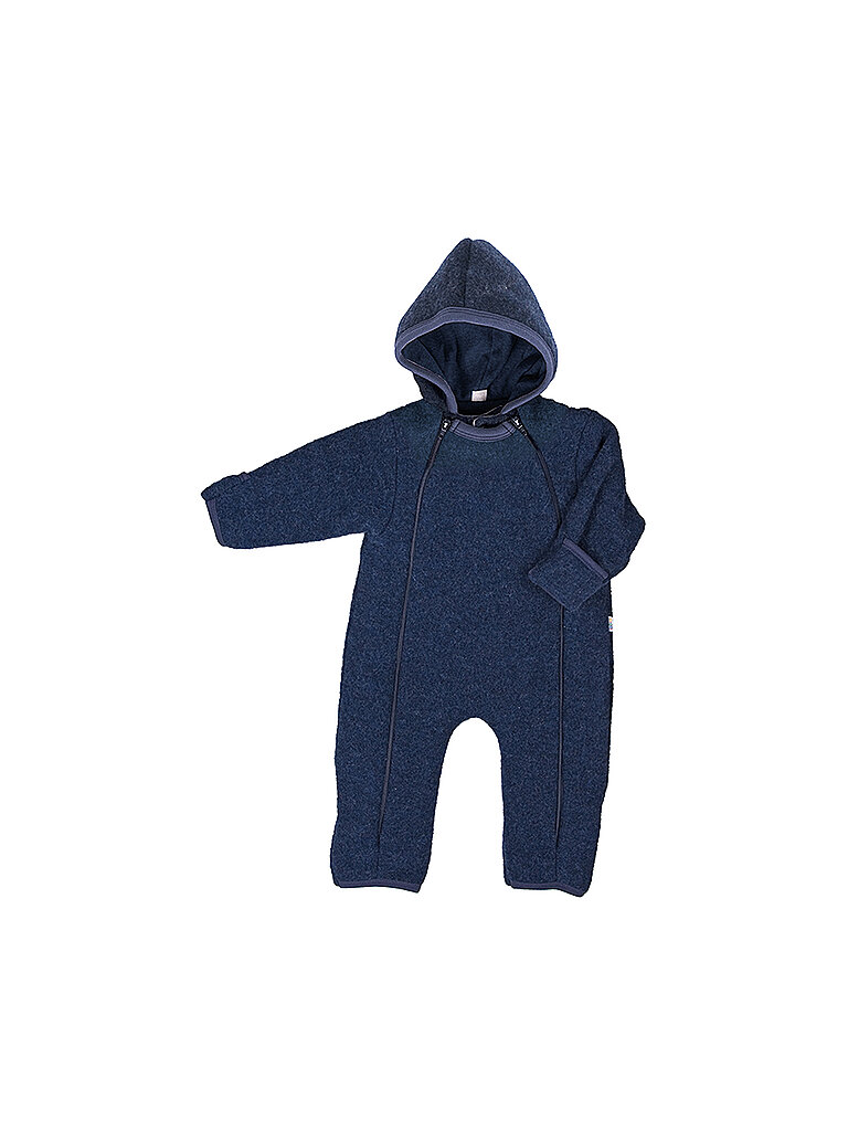 POPOLINI Baby Wollfleece Overall dunkelblau | 50-56 von POPOLINI