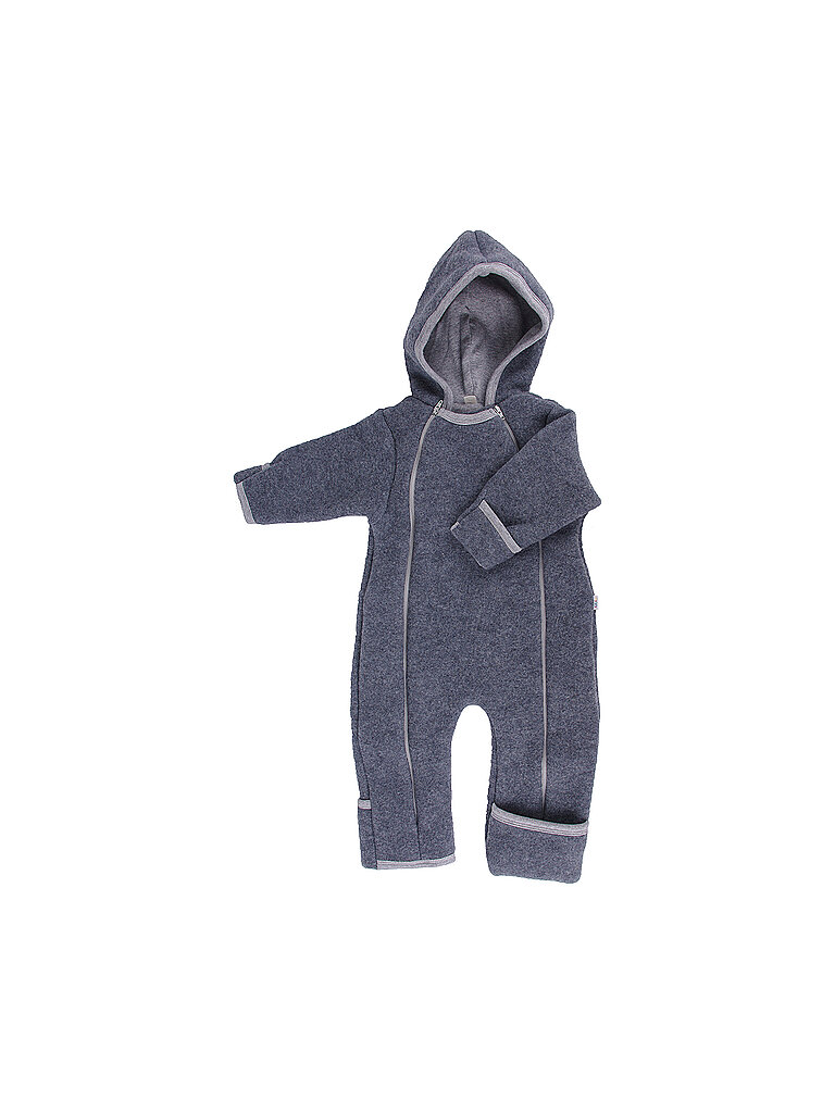 POPOLINI Baby Wollfleece Overall grau | 50-56