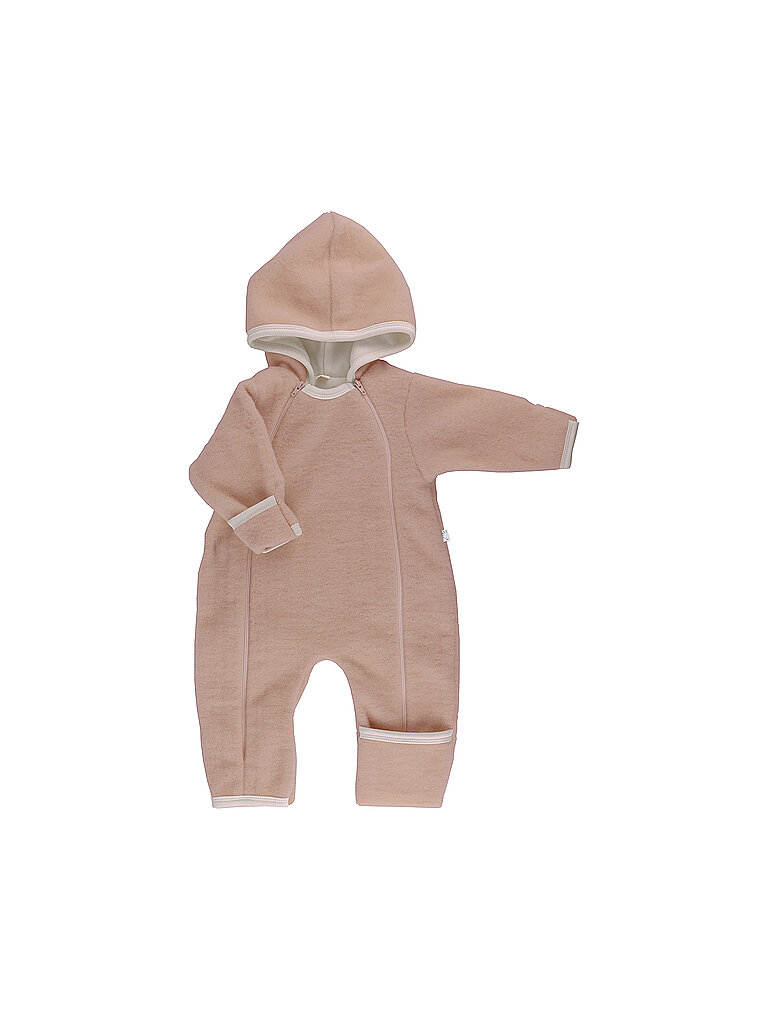 POPOLINI Baby Wollfleece Overall rosa | 50-56 von POPOLINI