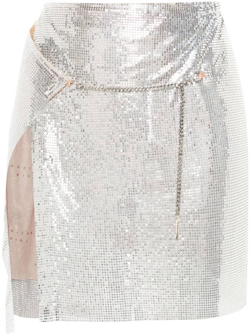 POSTER GIRL Winona chainmail-effect mini skirt - Silver von POSTER GIRL