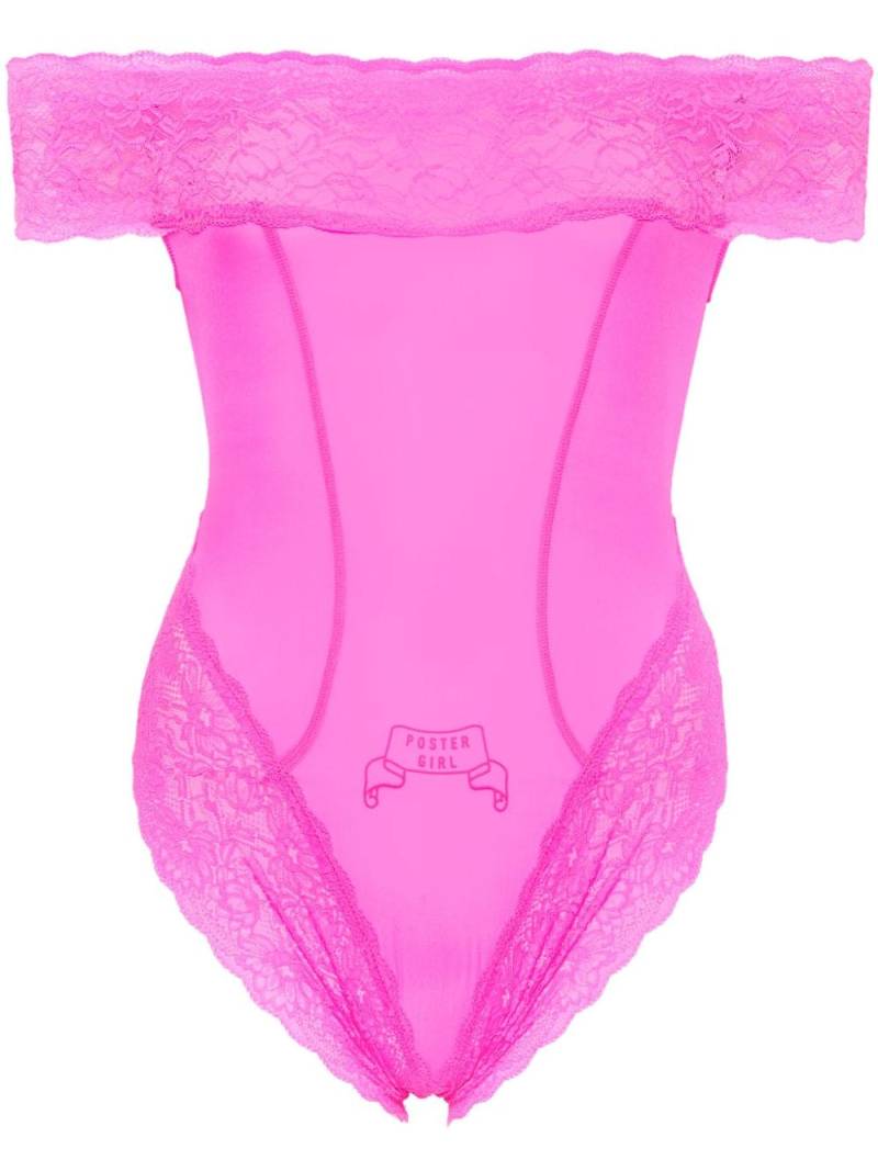 POSTER GIRL lace-trim sleeveless bodysuit - Pink von POSTER GIRL