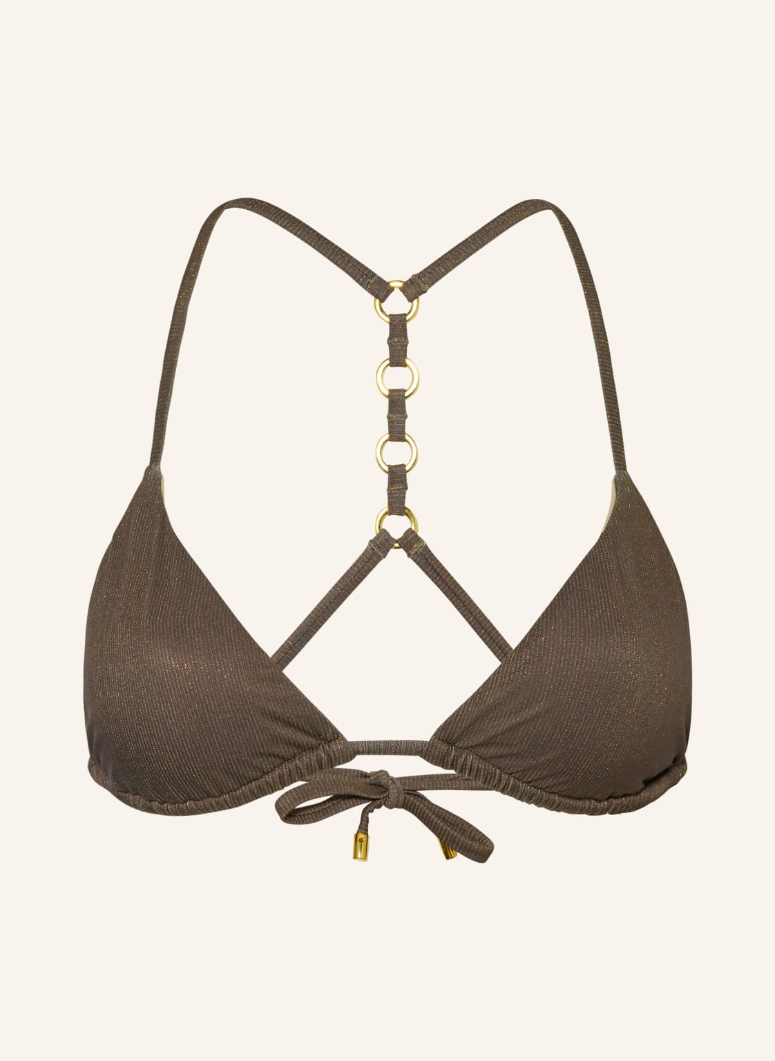 Pq Triangel-Bikini-Top Lucaya Chain Mit Glitzergarn braun von PQ