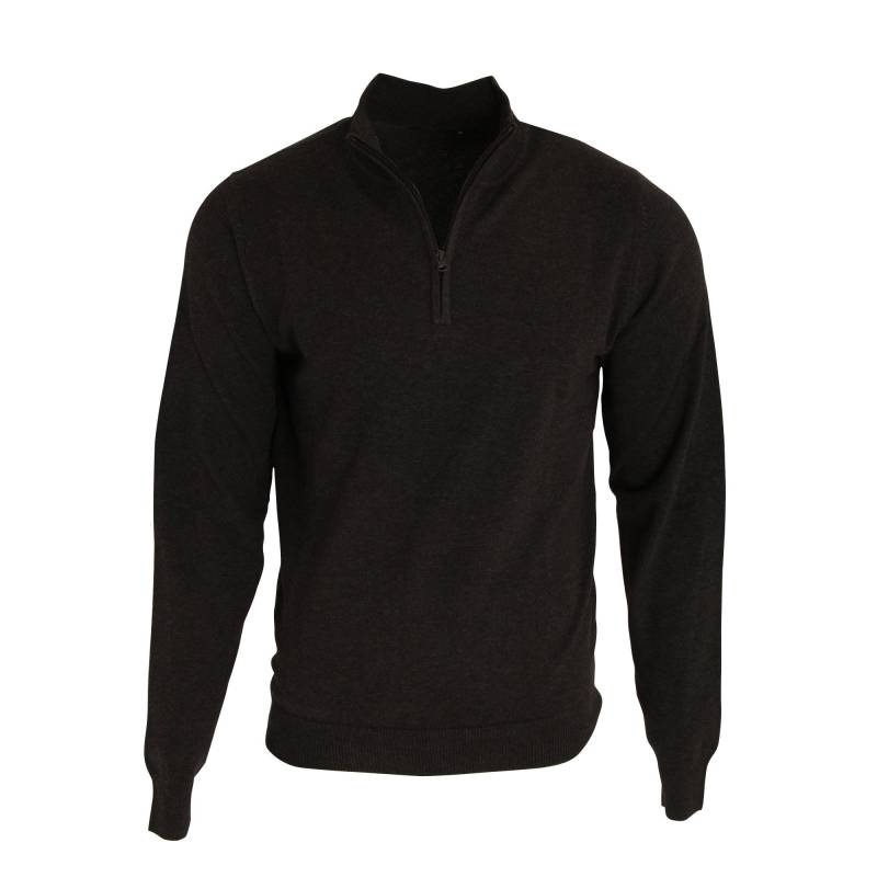 14 Zip Strick Sweater Herren Schwarz XXL von PREMIER