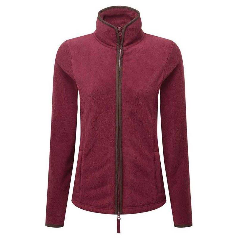 Artisan Fleecejacke Kontrastbesatz Damen Weinrot 3XL von PREMIER