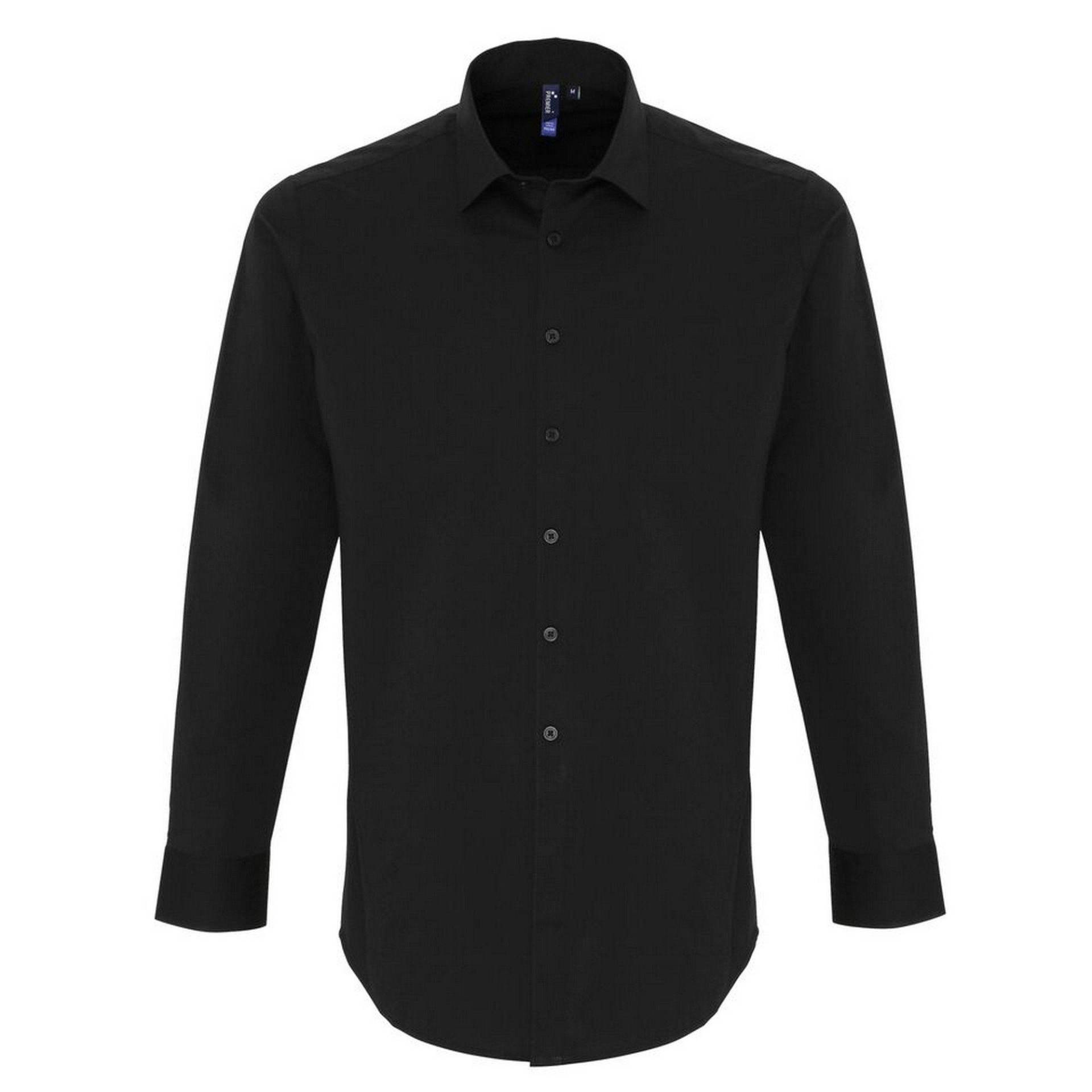 PREMIER - Chemise à manches longues en popeline stretch, für Herren, Schwarz, Größe 3XL von PREMIER