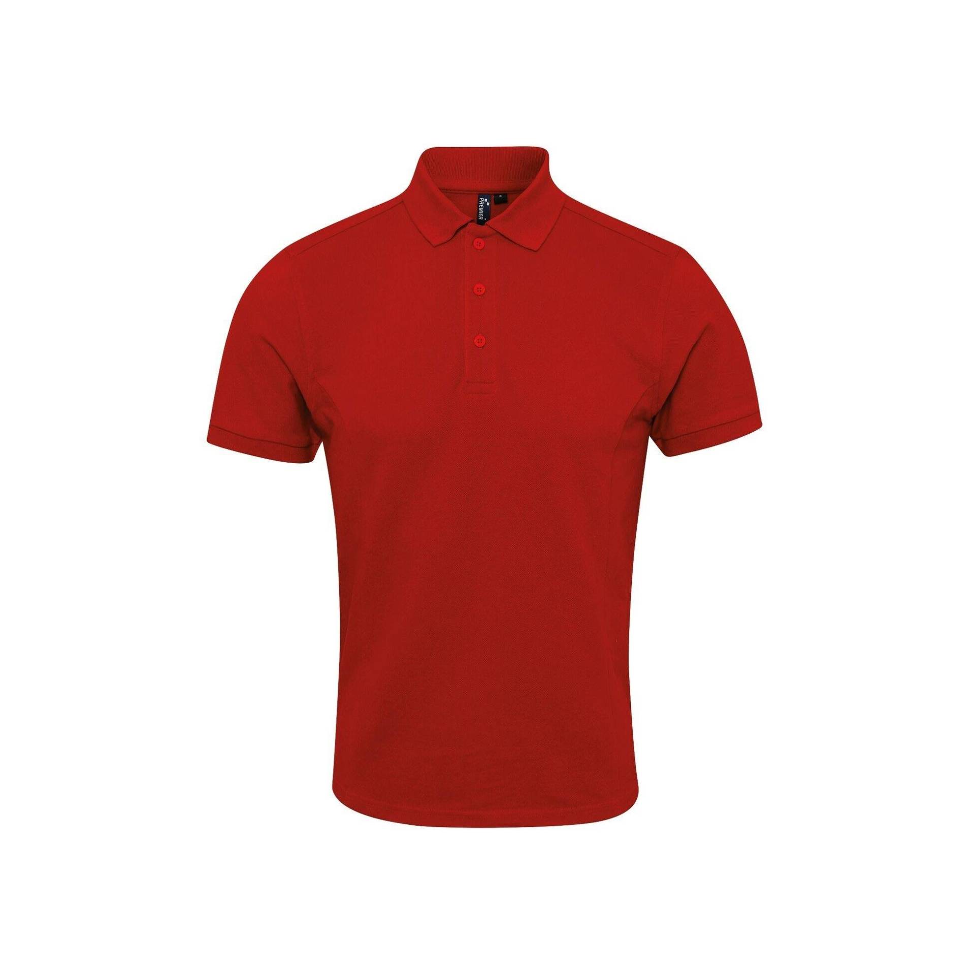 PREMIER - Coolchecker Piqué Poloshirt, für Herren, Rot Bunt, Größe 3XL von PREMIER