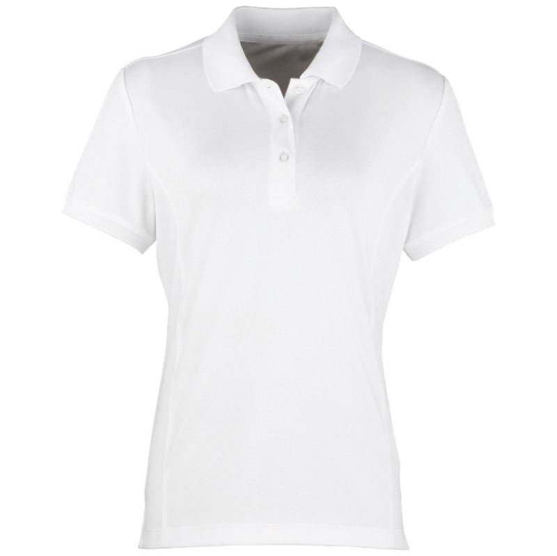 Coolchecker Piqué Poloshirt Polohemd, Kurzarm Damen Weiss S von PREMIER