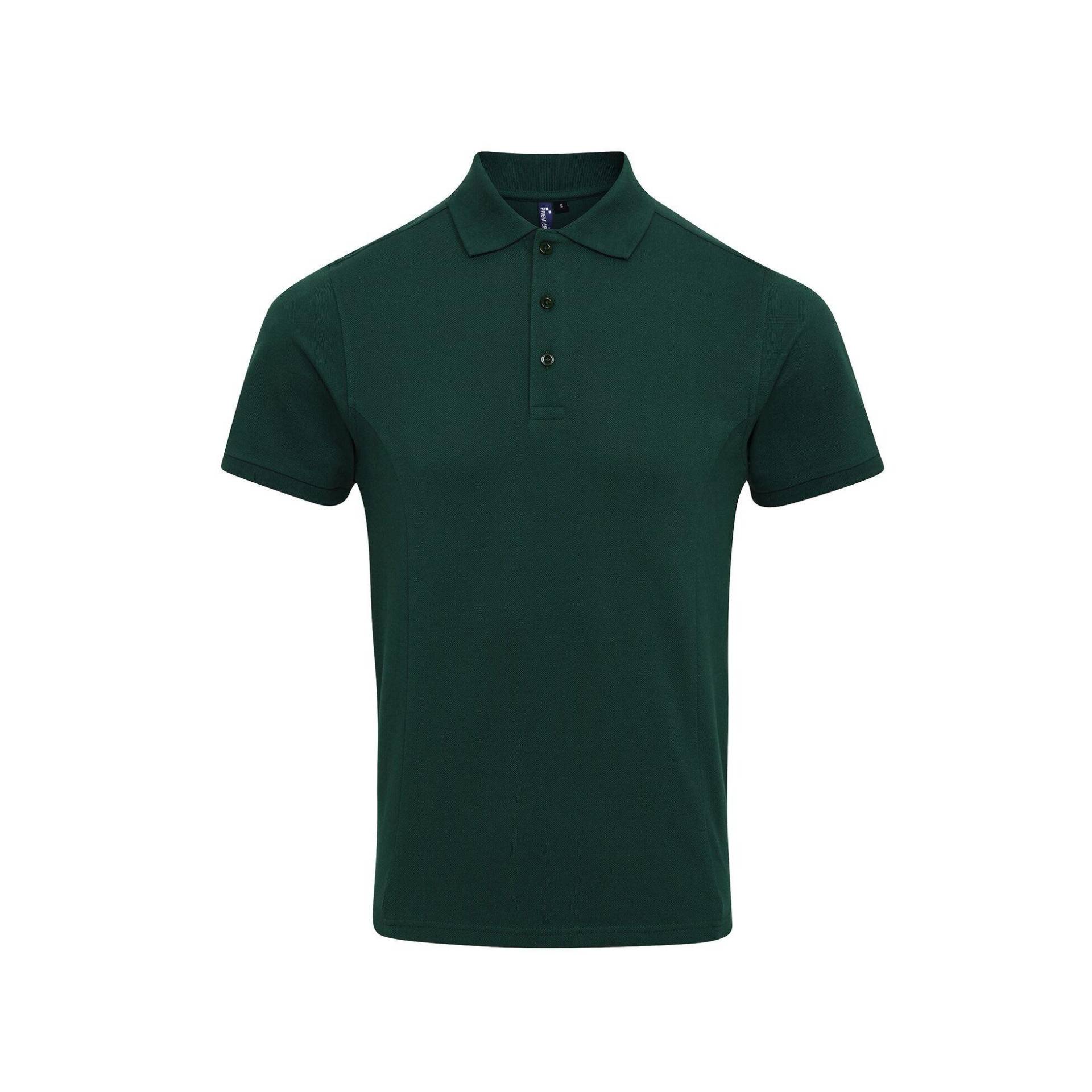 PREMIER - Coolchecker PiquéPoloshirt mit CoolPlus, für Herren, Dunkelgrün, Größe L von PREMIER