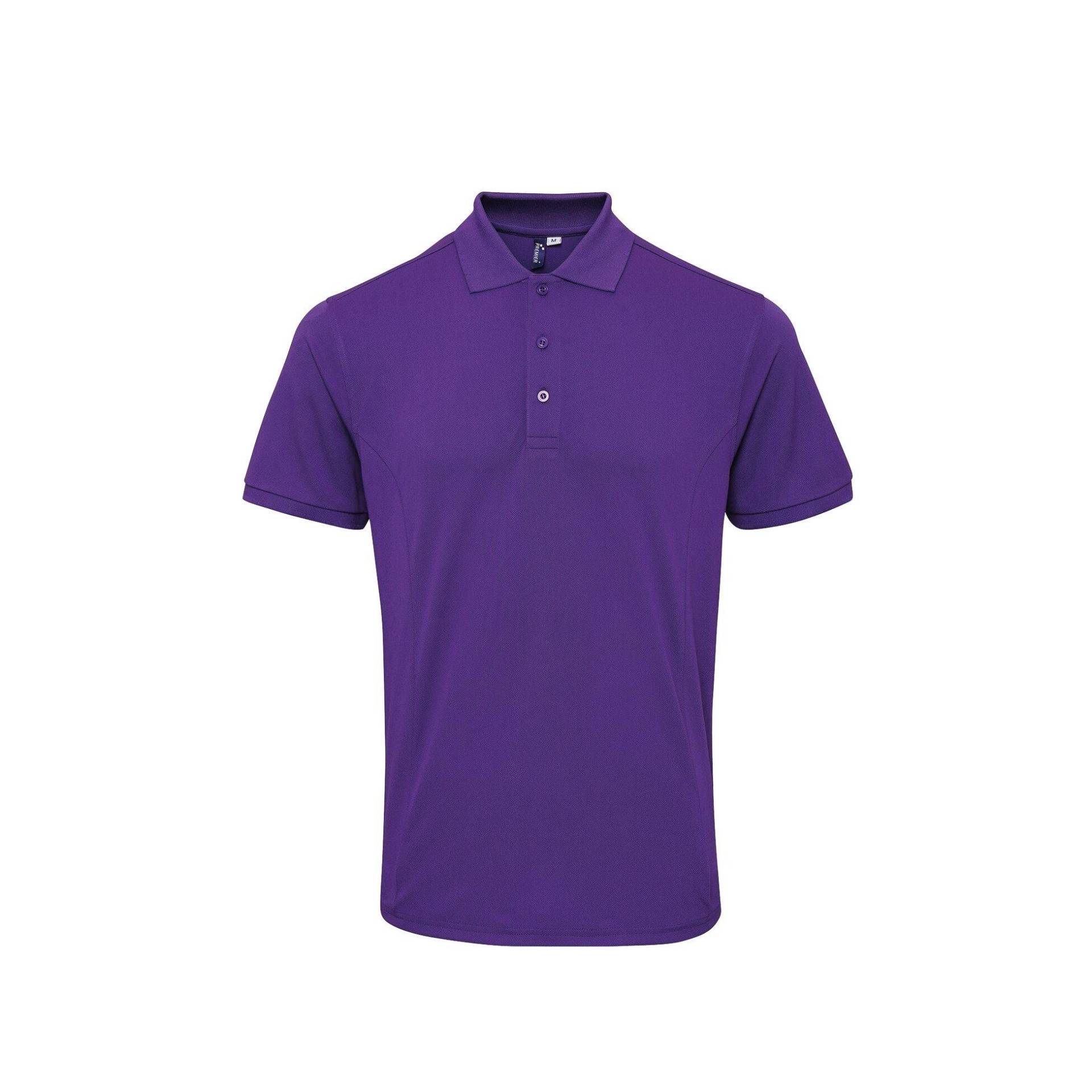 PREMIER - Coolchecker PiquéPoloshirt mit CoolPlus, für Herren, Lila, Größe M von PREMIER