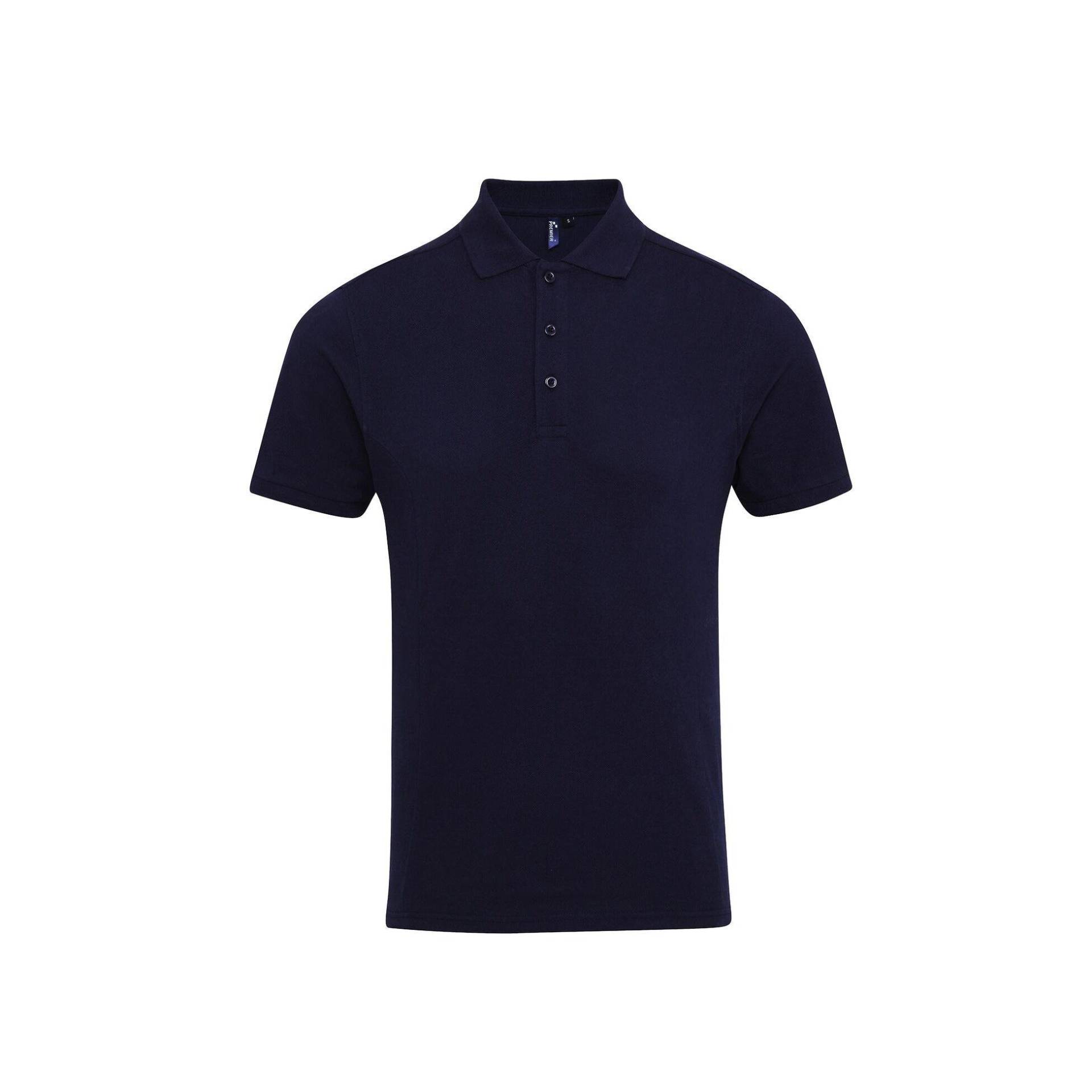 PREMIER - Coolchecker PiquéPoloshirt mit CoolPlus, für Herren, Marine, Größe M von PREMIER