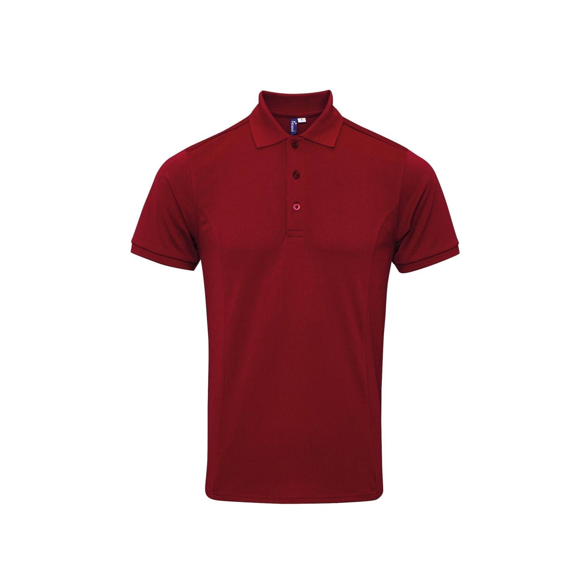 PREMIER - Coolchecker PiquéPoloshirt mit CoolPlus, für Herren, Weinrot, Größe 3XL von PREMIER