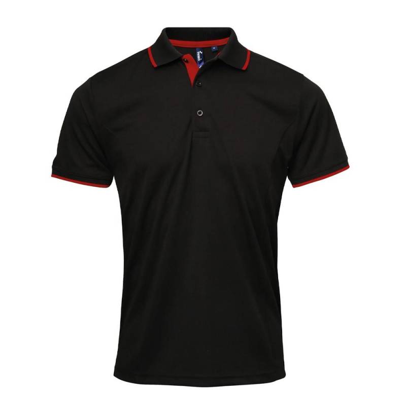 Coolchecker Poloshirt Herren Schwarz 4XL von PREMIER