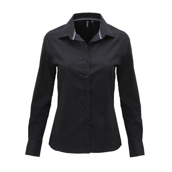 Langarm Freitag Bluse Damen Schwarz L von PREMIER