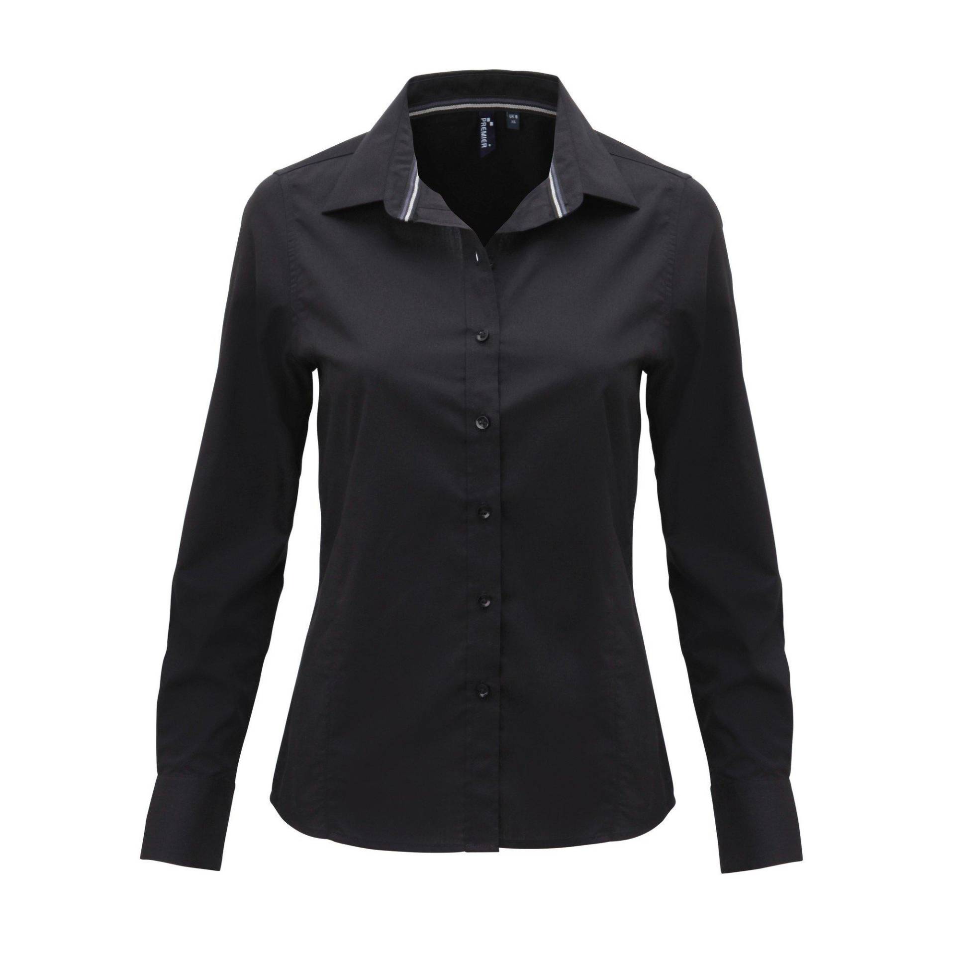 Langarm Freitag Bluse Damen Schwarz M von PREMIER