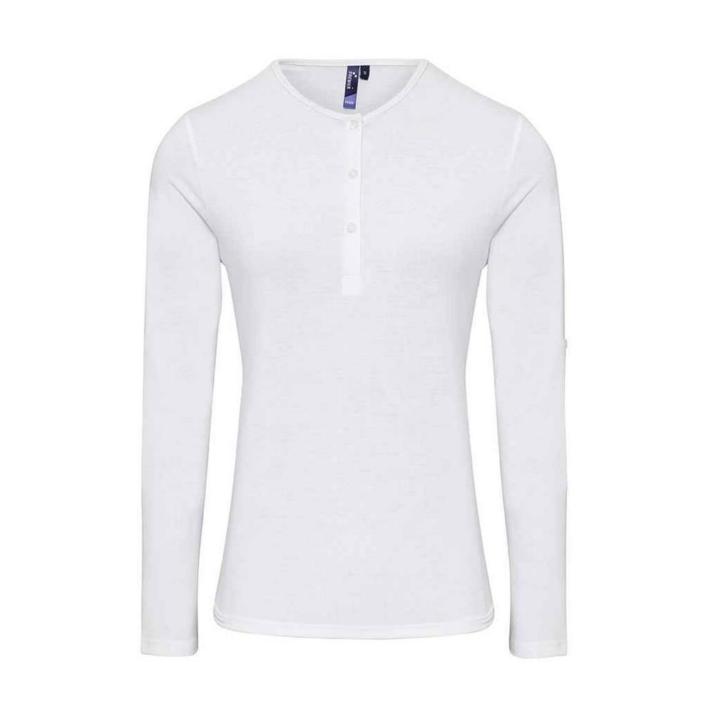 PREMIER - Long John TShirtKrempelärmel, für Damen, Weiss, Größe 38 von PREMIER