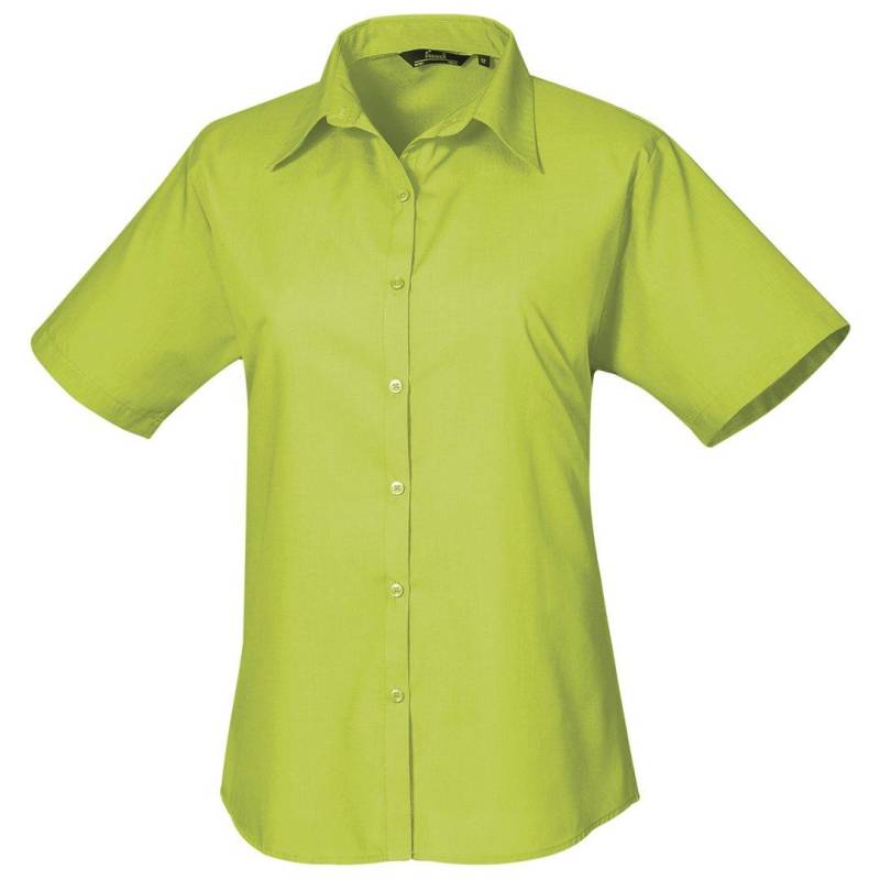 PREMIER - Kurzarm Popeline Bluse Arbeitshemd, für Damen, Limone, Größe 30 von PREMIER