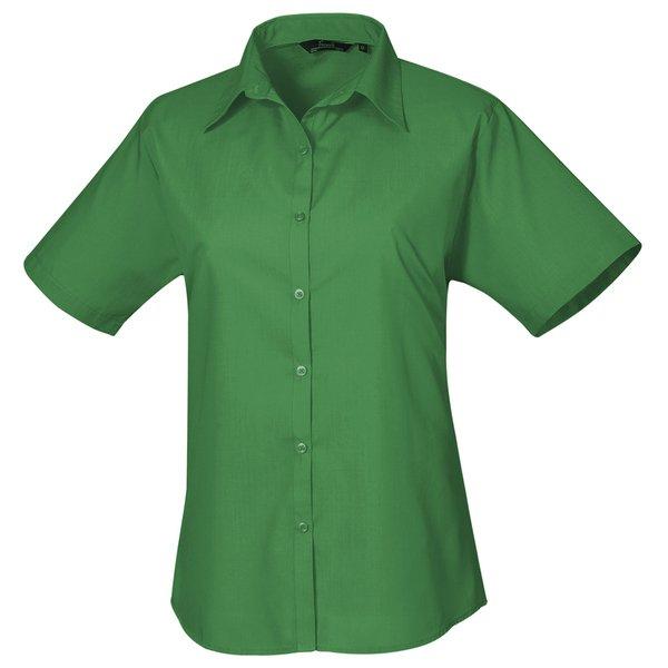 Popeline Bluse Damen Smaragdgrün 32 von PREMIER