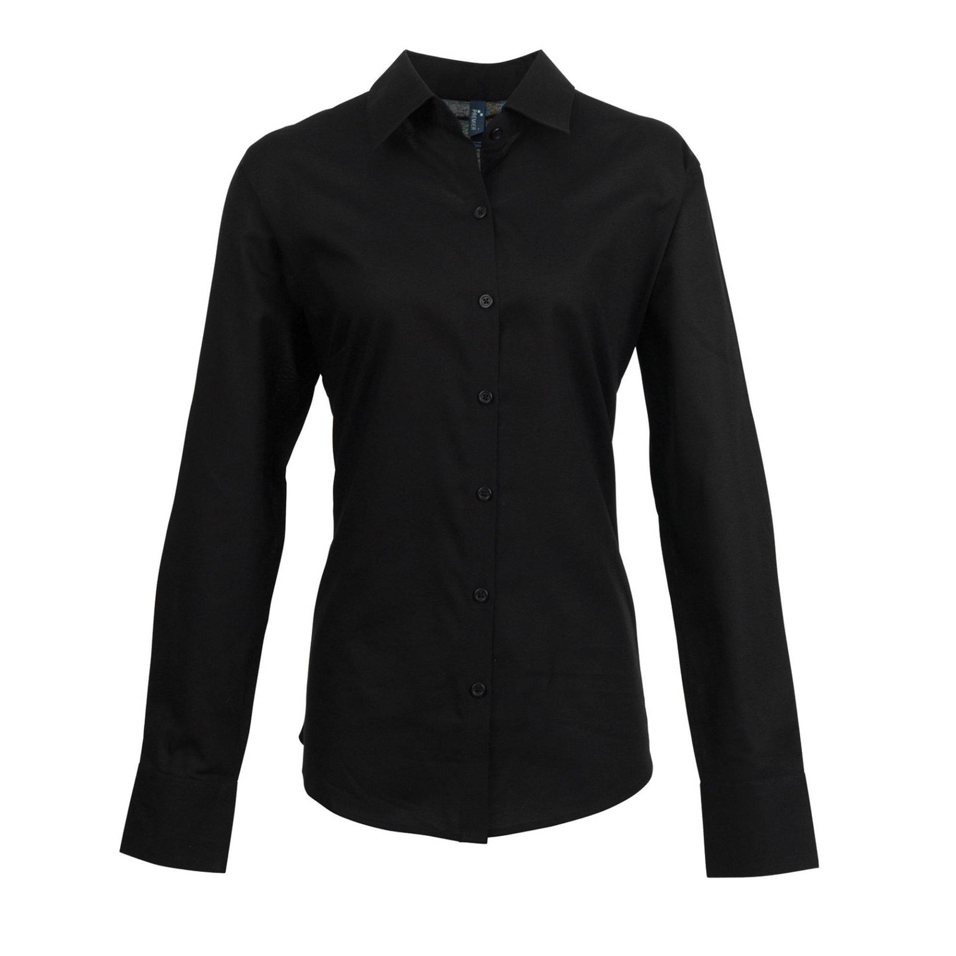 Oxfordbluse Bluse Arbeitshemd, Langärmlig Damen Schwarz 34 von PREMIER