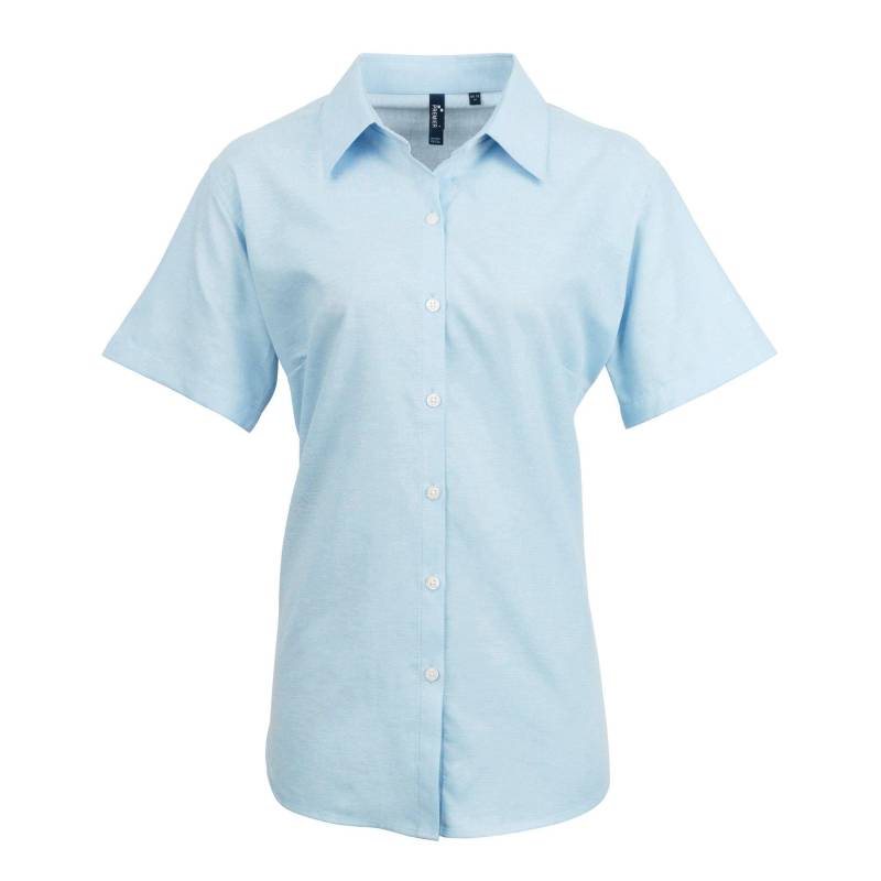 Oxfordbluse Bluse Arbeitshemd, Kurzärmlig Damen Hellblau 34 von PREMIER