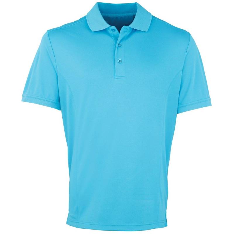 Coolchecker Pique Kurzarm Polo Tshirt Herren Türkisblau 3XL von PREMIER