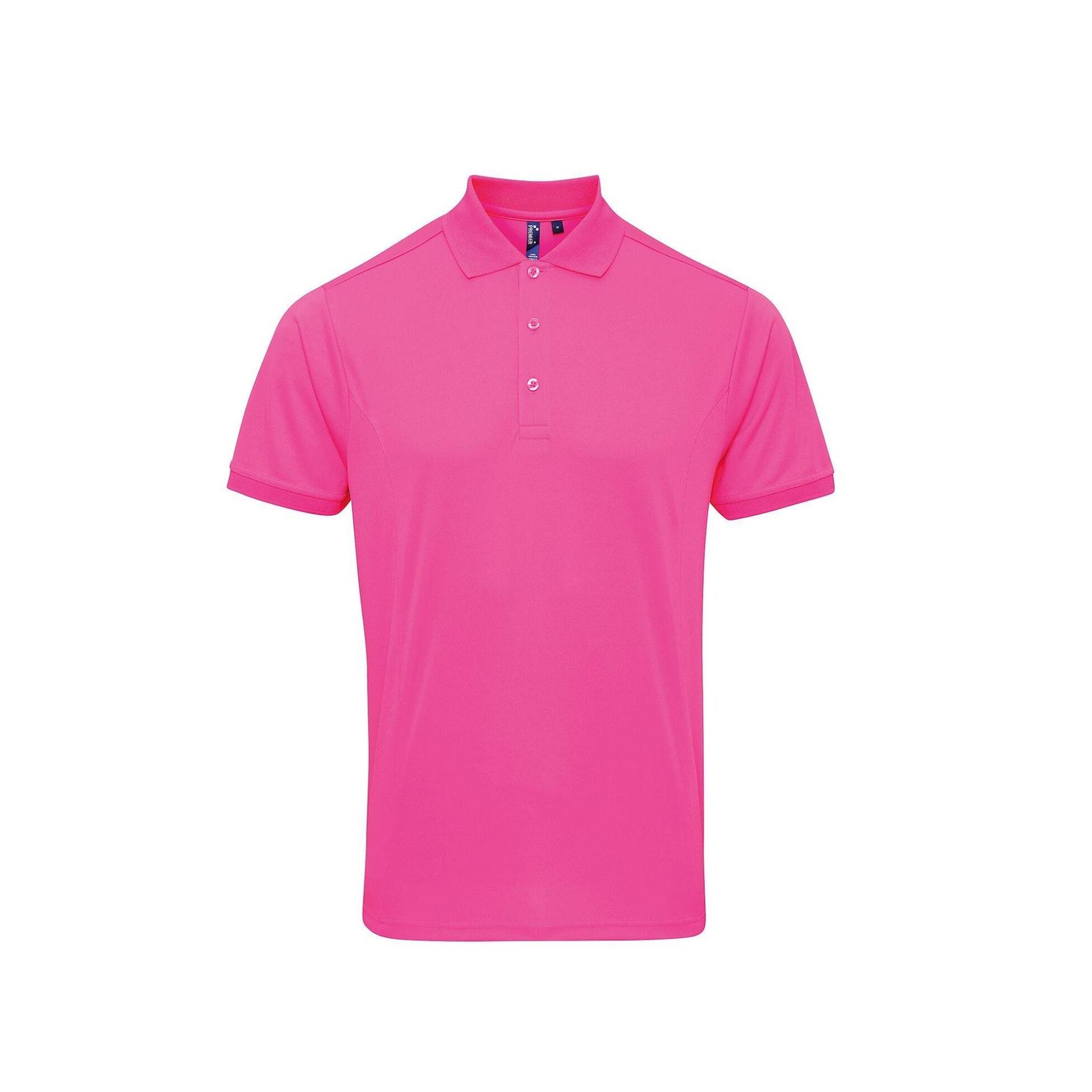 Coolchecker Pique Kurzarm Polo Tshirt Herren Pink 3XL von PREMIER