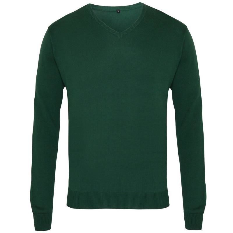 PREMIER - StrickPullover mit VAusschnitt, für Herren, Dunkelgrün, Größe 3XL von PREMIER