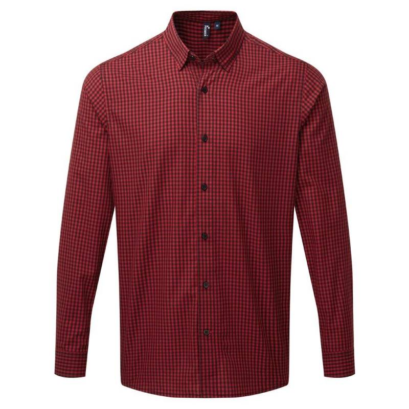 Maxton Karo Langarm Hemd Herren Rot Bunt 3XL von PREMIER