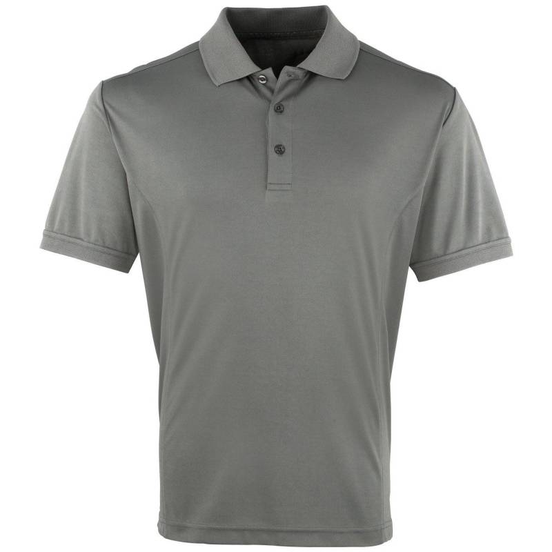 Coolchecker Pique Kurzarm Polo Tshirt Herren Grau 3XL von PREMIER