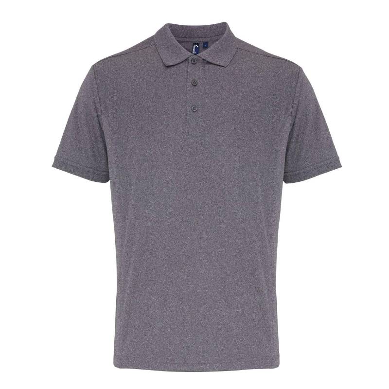 Coolchecker Pique Kurzarm Polo Tshirt Herren Grau 3XL von PREMIER