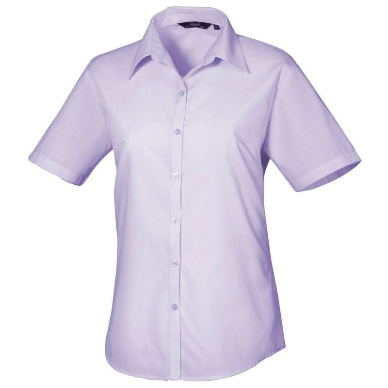 Kurzarm Popeline Bluse Arbeitshemd Damen Flieder 40 von PREMIER