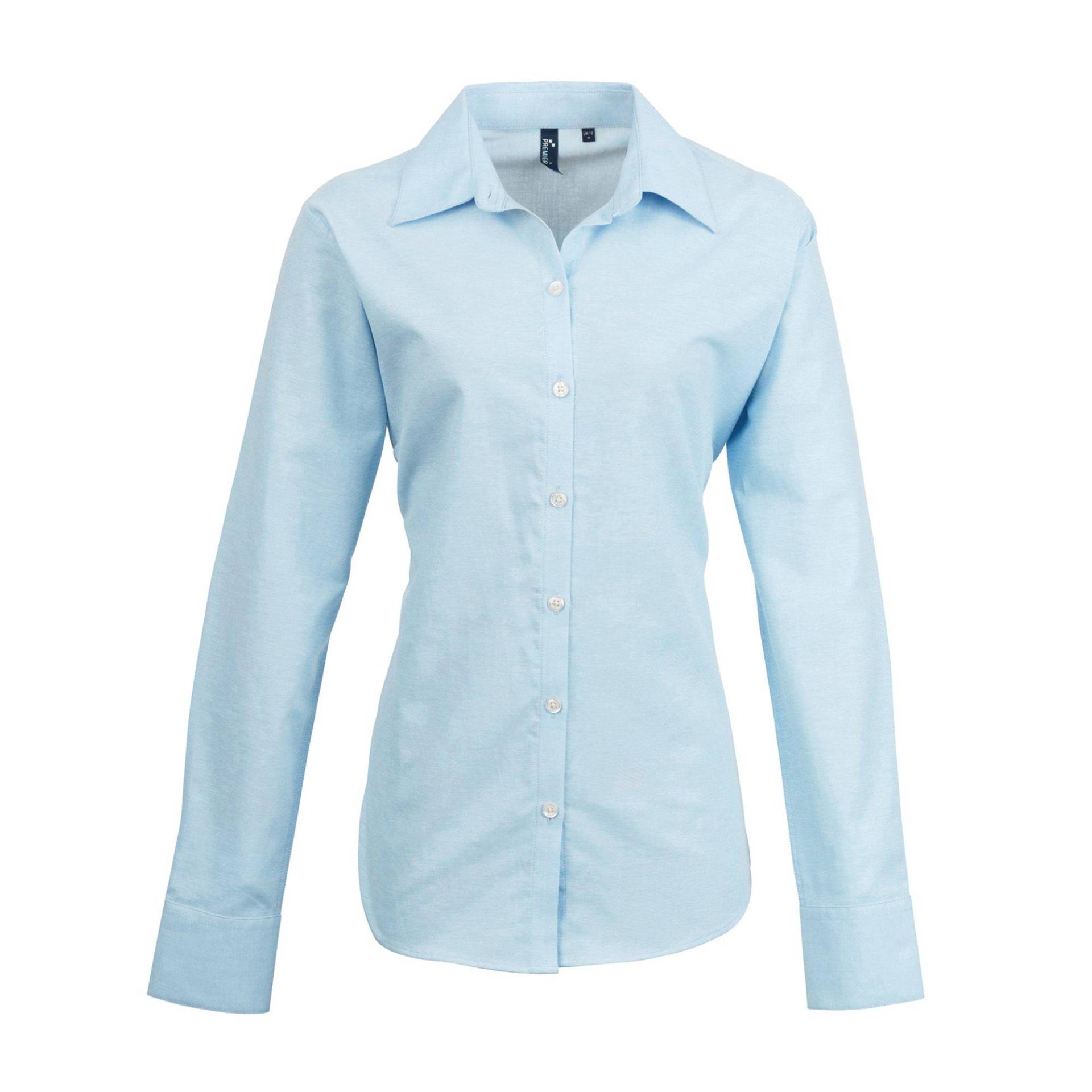 PREMIER - OxfordBluse Bluse Arbeitshemd, langärmlig, für Damen, Hellblau, Größe 46 von PREMIER