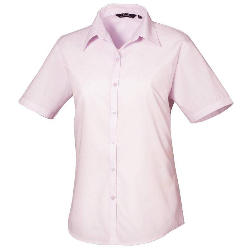 Kurzarm Popeline Bluse Arbeitshemd Damen Pink 48 von PREMIER