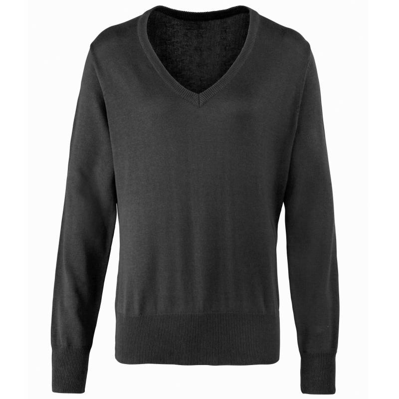 Strickpullover Mit Vausschnitt Damen Charcoal Black 48 von PREMIER