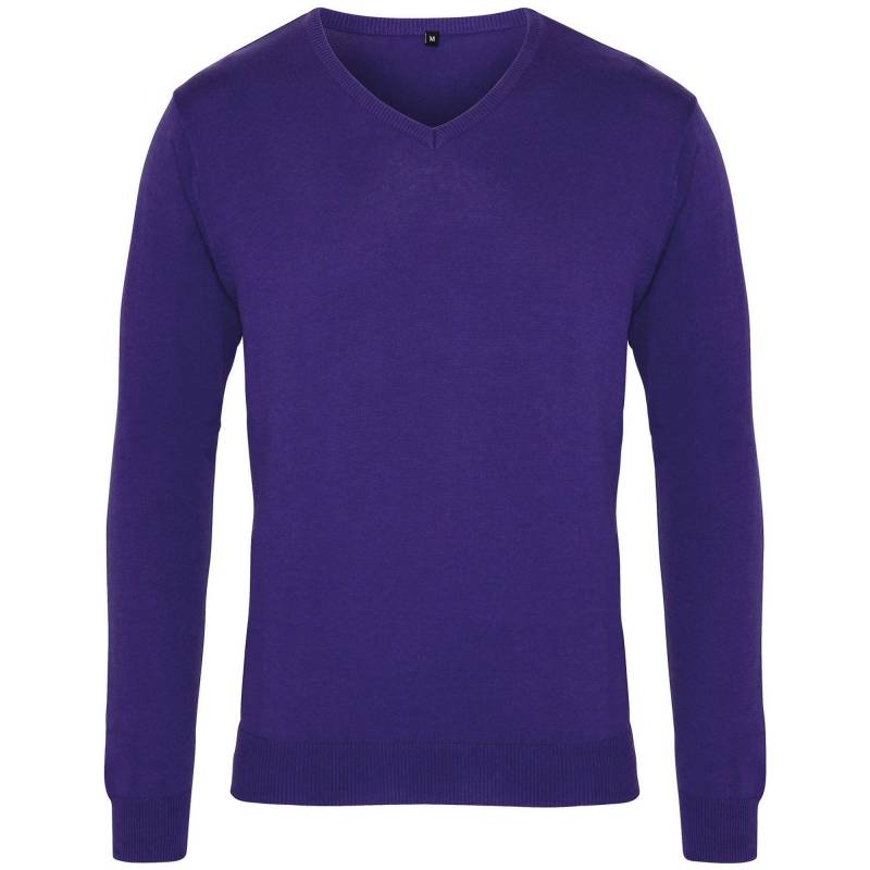 PREMIER - StrickPullover mit VAusschnitt, für Herren, Lila, Größe 4XL von PREMIER