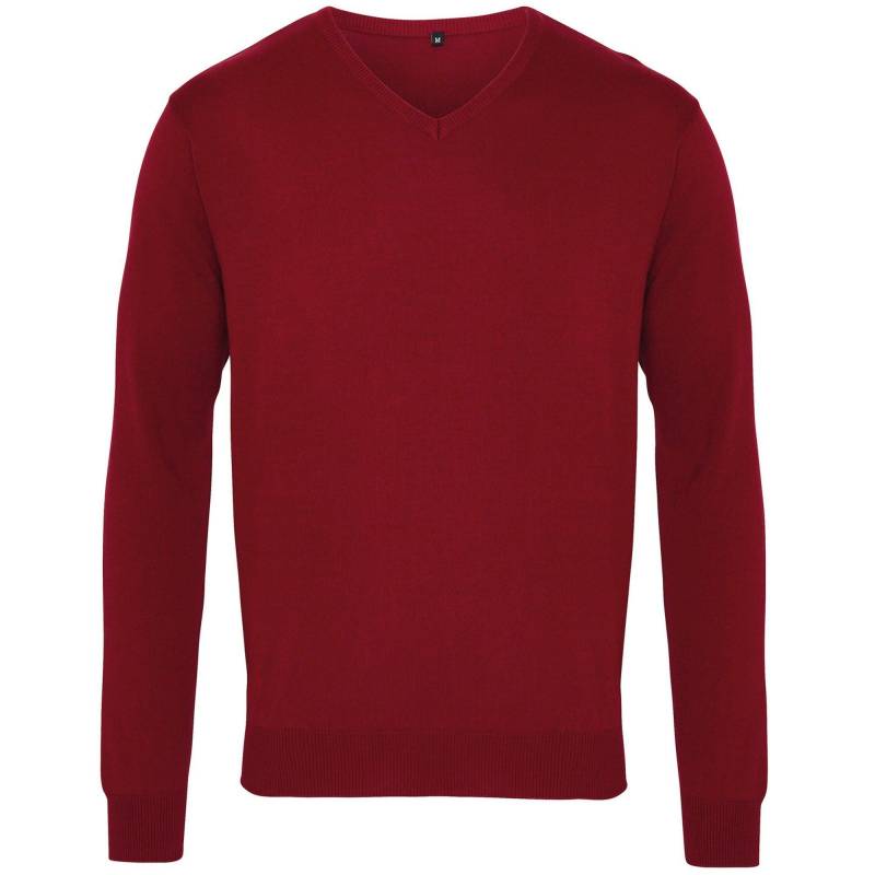 PREMIER - StrickPullover mit VAusschnitt, für Herren, Weinrot, Größe 4XL von PREMIER