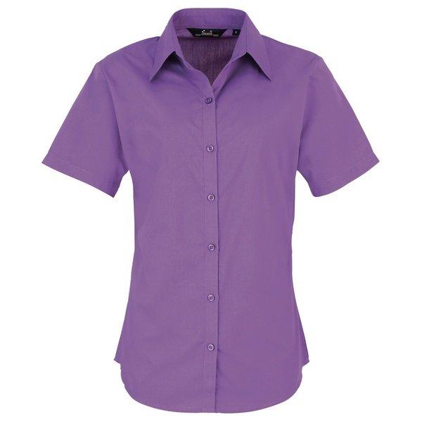 Kurzarm Popeline Bluse Arbeitshemd Damen Hellblau 54 von PREMIER