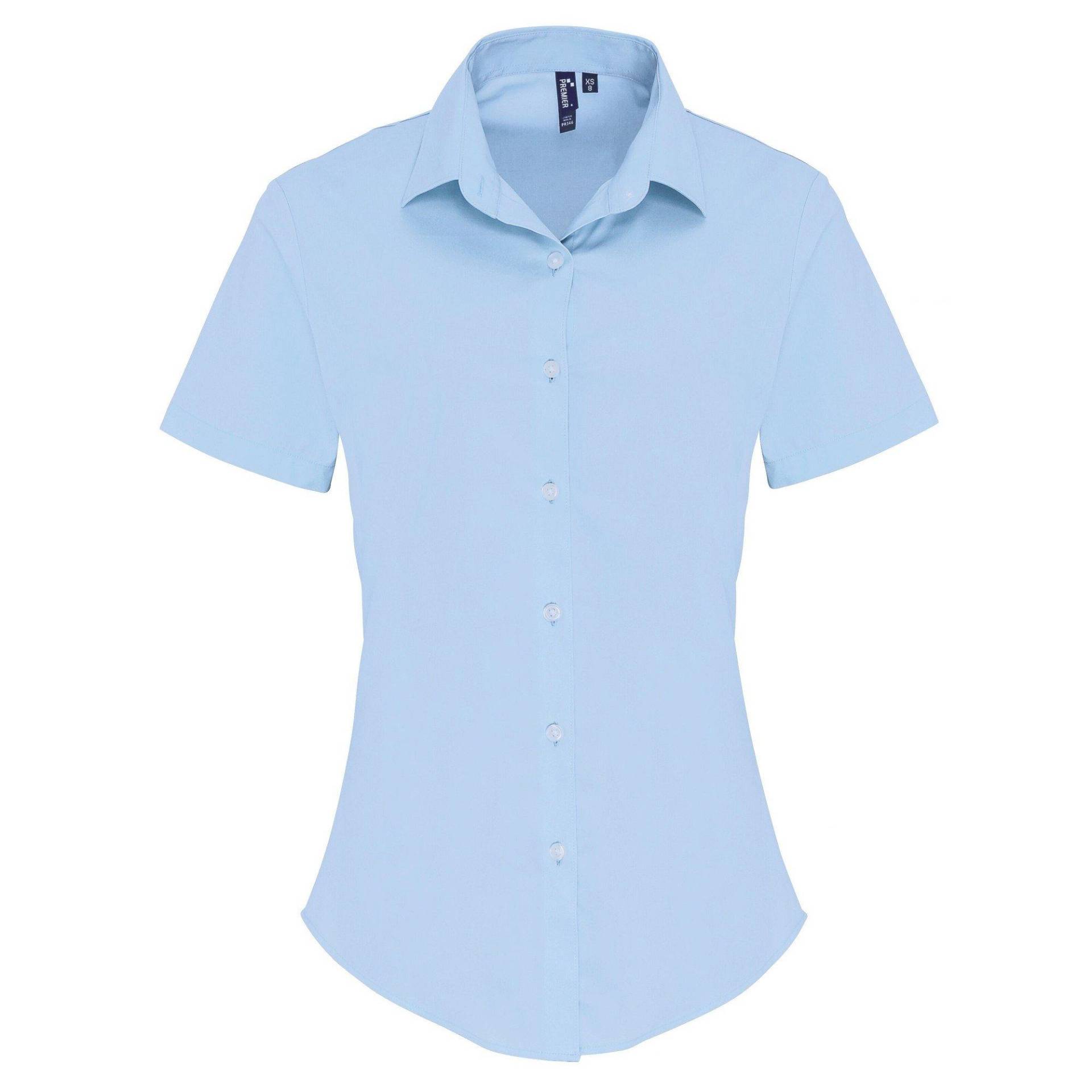 Bluse Kurzärmlig Damen Blau L von PREMIER