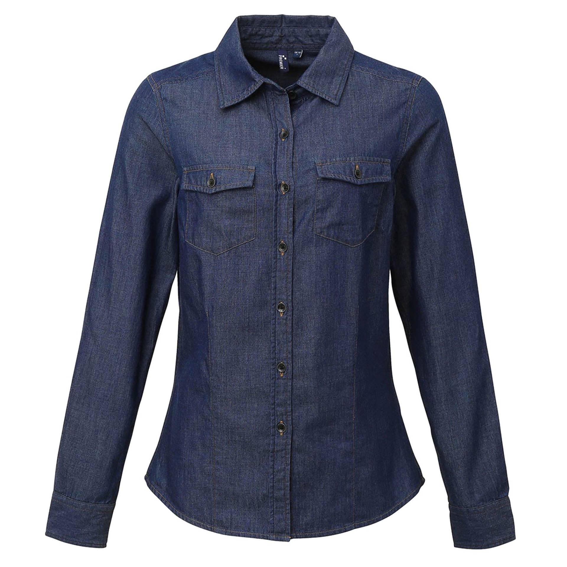 Jeans Denim Bluse Damen Indigo L von PREMIER