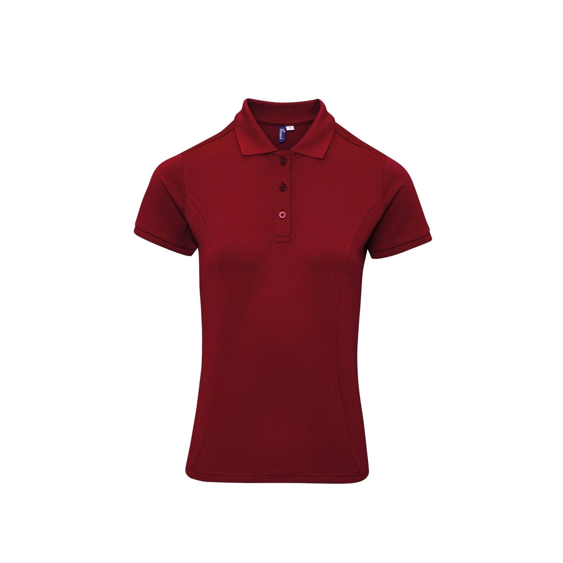 Poloshirt Coolchecker Mit Coolplus Damen Weinrot L von PREMIER