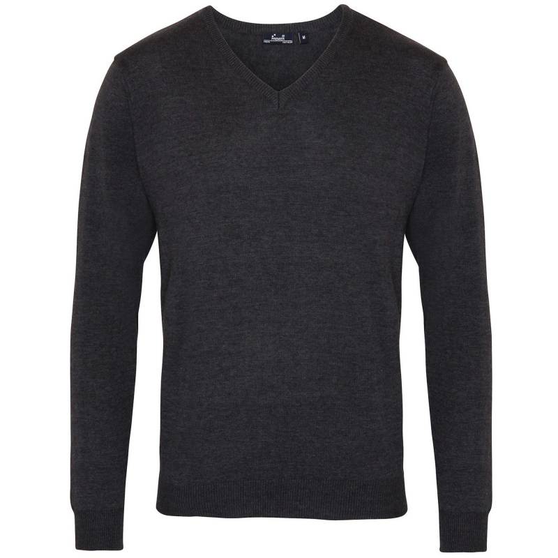 PREMIER - StrickPullover mit VAusschnitt, für Herren, Charcoal Black, Größe L von PREMIER