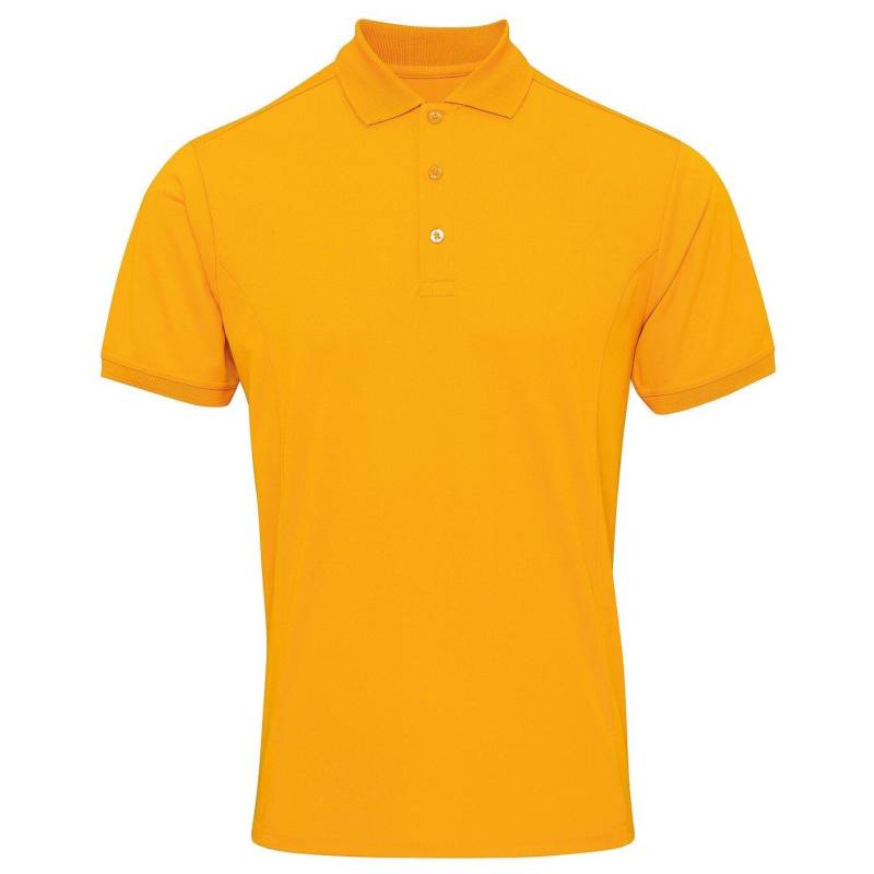 Coolchecker Pique Kurzarm Polo Tshirt Herren Gelb Orangé M von PREMIER