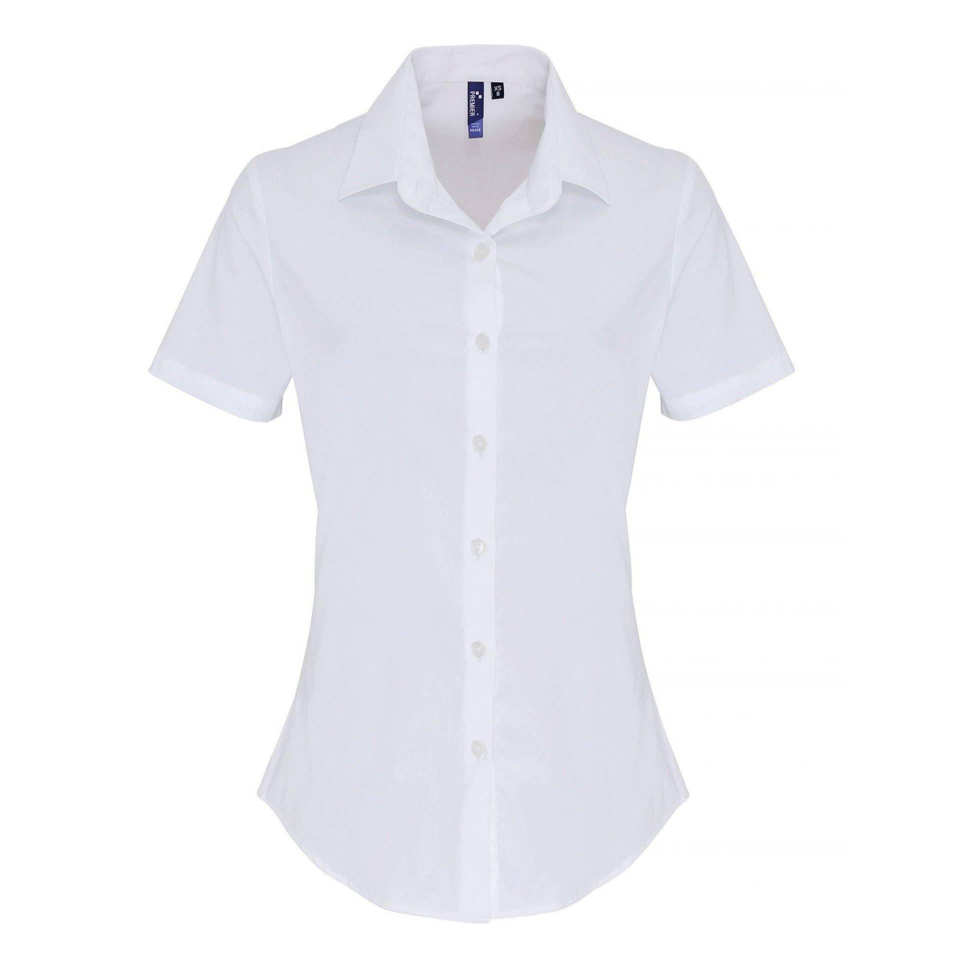 Bluse Kurzärmlig Damen Weiss M von PREMIER