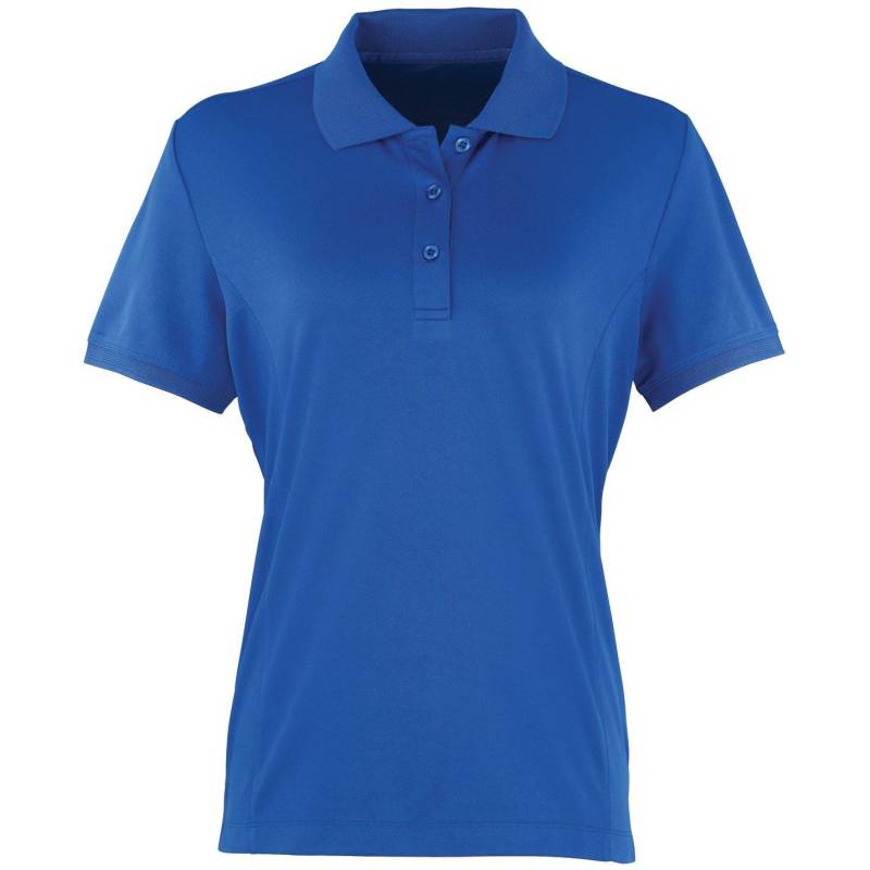 PREMIER - Coolchecker Piqué PoloShirt Polohemd, Kurzarm, für Damen, Königsblau, Größe S von PREMIER