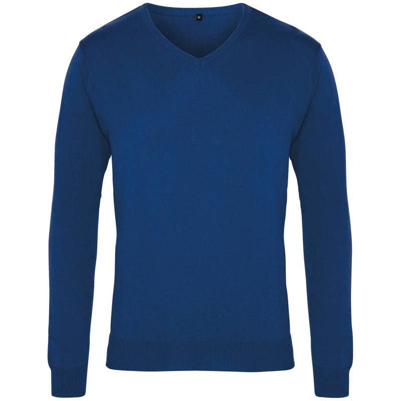 PREMIER - StrickPullover mit VAusschnitt, für Herren, Königsblau, Größe S von PREMIER