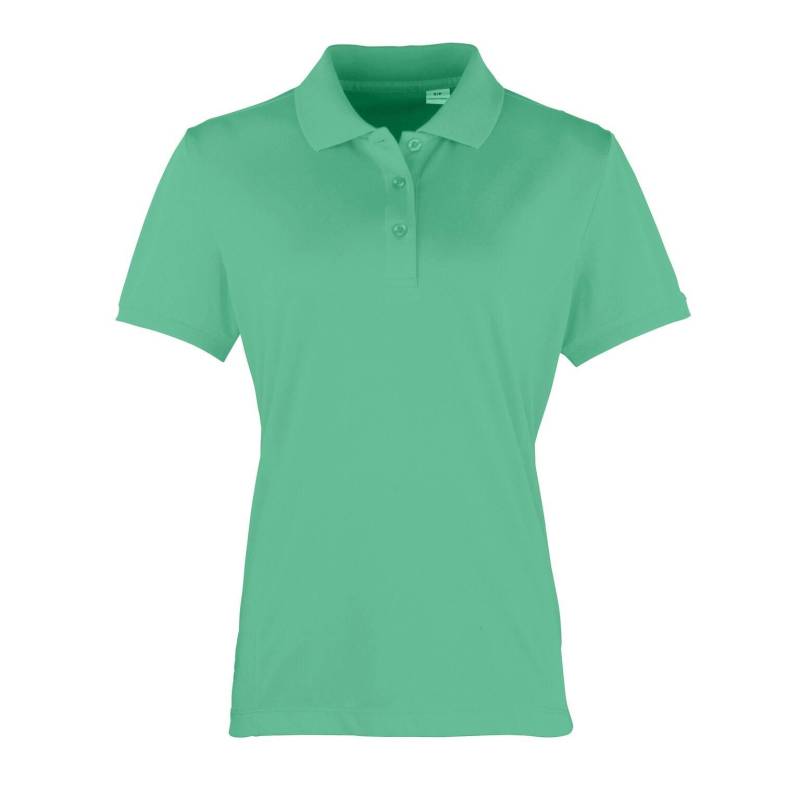 PREMIER - Coolchecker Piqué PoloShirt Polohemd, Kurzarm, für Damen, Grün, Größe S von PREMIER