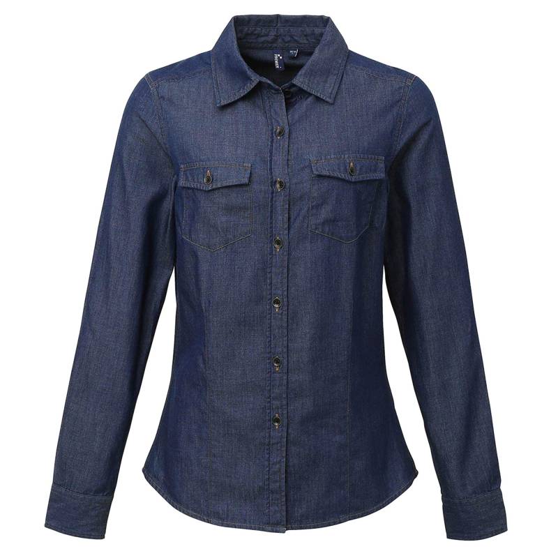 Jeans Denim Bluse Damen Indigo XL von PREMIER